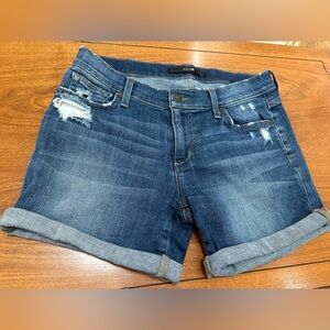 Joe’s Jeans Women’s Denim Shorts Size 26 Distressed Rolled Hem Blue Stretch